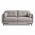 Tweekleurige stoffen bank met ronde vorm en kussens 190 x 90 x 80cm