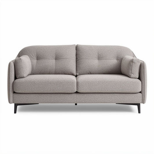 Tweekleurige stoffen bank met ronde vorm en kussens 190 x 90 x 80cm
