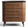 Houten ladekast met drie lades en zwart bovenblad 80 x 40 x 90cm