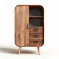 Houten kast met deur en lades in notenhout 80 x 40 x 120cm