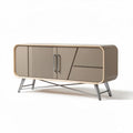 Moderne TV-kast van MDF in grijs met eikenhouten afwerking 150 x 45 x 63cm