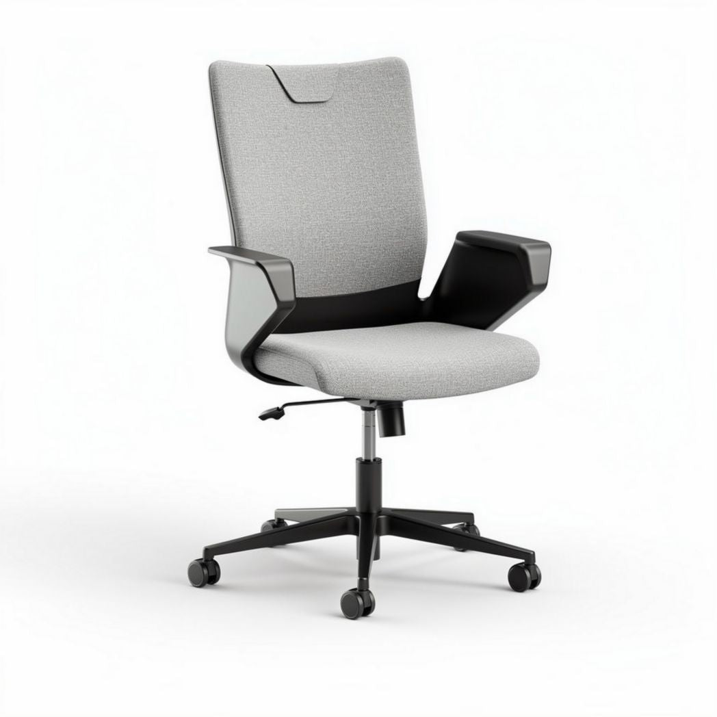 Zwenkbare bureaustoel met grijze stof en hoogteverstelling 60 x 60 x 100cm