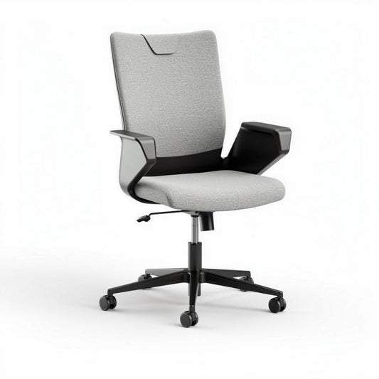 Zwenkbare bureaustoel met grijze stof en hoogteverstelling 60 x 60 x 100cm
